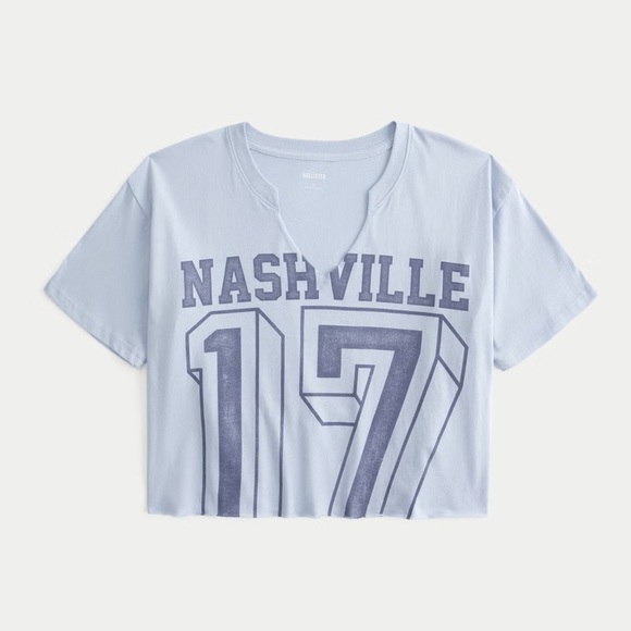 Hollister Tops - Hollister Light Blue Nashville Graphic Tee Sz S NWOT